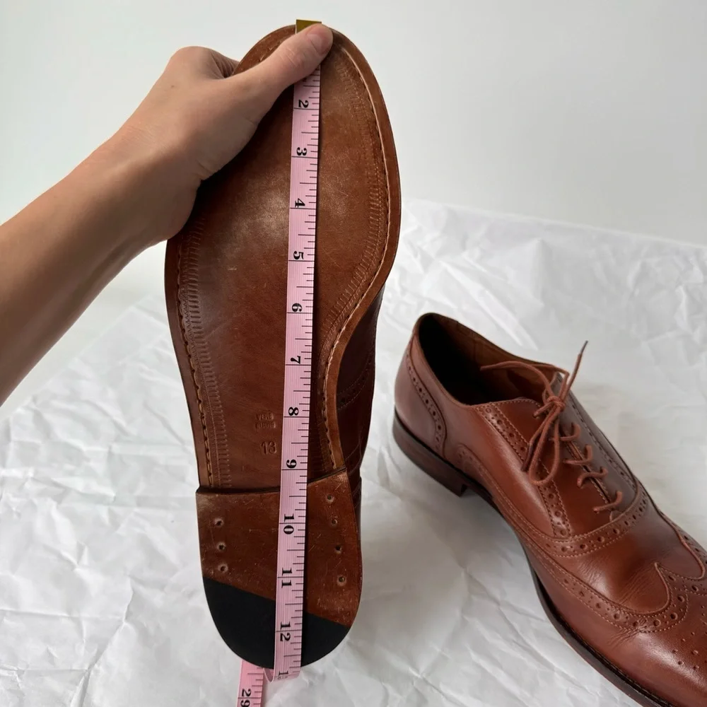 McCarren & Sons Tan Brown Brogued Oxfords Genuine Leather